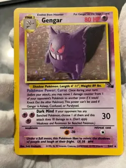 Pokemon TCG Gengar 5/62 Fossil Holo Rare Moderately Played - Image 3
