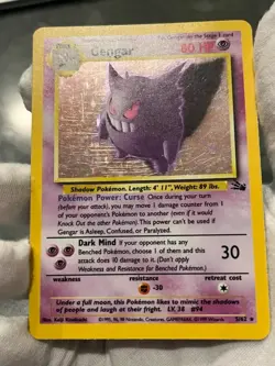 Pokemon TCG Gengar 5/62 Fossil Holo Rare Moderately Played - Image 4