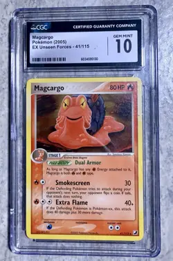 Pokemon TCG Magcargo 41 Ex Unseen Forces 2005 CGC GEM MINT 10 - Image 1