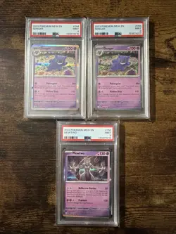 Pokemon Gengar and Mewtwo Sequential Certs Holo Trio From 151 All PSA 9 MINT - Image 1