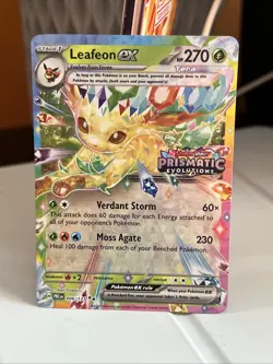 Pokemon TCG Prismatic Evolutions Leafeon EX 006/131 Stamp Promo - Image 1