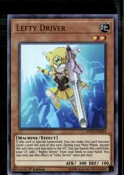 Yu-Gi-Oh! Lefty Driver 1st Ed. DUPO-EN033 Ultra Rare LP - Image 1