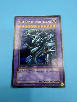 Yugioh! Blue-Eyes Ultimate Dragon JMP-EN005 Secret Holo Rare Limited Edition LP! - Image 1
