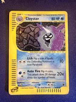 Pokemon TCG Cloyster Expedition Base Set Holo Rare Card 8/165 - Image 1