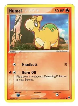 Pokemon Numel TCG Ruby & Sapphire 61/109 Non-E Seriers Regular Common Card LP - Image 1