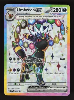 Umbreon EX SVP 176 Pokemon Prismatic Evolutions Black Star Holo Full Art Card - Image 1