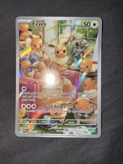 Pokemon Eevee TCG Holo Illustration Card 188/167 Twilight Masquerade Rare - Image 1