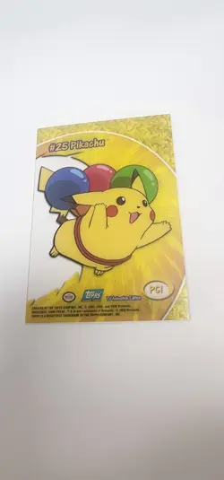 2000 Topps Pokemon TV #PC1 Pikachu Clear Card Animation Series 2 - Image 2