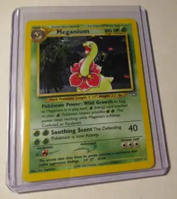 Pokemon TCG Neo Genesis Meganium 11/111 Holo Card 2000 Played Used Vintage - Image 1