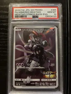 PSA 10 Pokemon Card Armored Mewtwo Promo 365/SM-P SM-P Movie Limited Japanese - Image 1