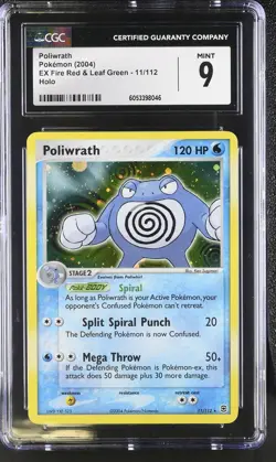 CGC 9 MINT Poliwrath 2004 EX Fire Red & Leaf Green 11/112 Holo Pokemon Card - Image 1