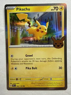 Pokemon Card PIKACHU 062/193 Trick or Trade 2023 with Halloween Stamp Holo - Image 1