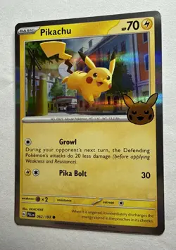 Pokemon Card PIKACHU 062/193 Trick or Trade 2023 with Halloween Stamp Holo - Image 3