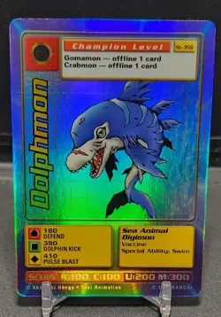 Vintage Digimon CCG Battle Series 1 Holo Card Dolphmon ST-35S MP - Image 1