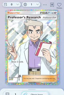 Pokemon TCG POCKET - Professor's Research Full Art 2⭐, Deluxe Ex, English - Image 1