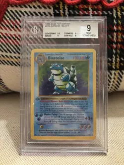 1999 Pokemon 1st Edition Base Shadowless Blastoise BGS 9 MINT #2 Holo Rare - Image 1