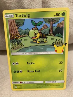 Turtwig 4/25 Non Holo McDonalds 25th Anniversary Promo Pokemon Card - Image 1
