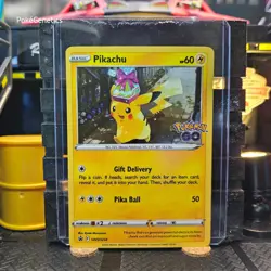 Pikachu Promo Pokemon Go Cosmos Holo Pokemon TCG SWSH234 Black Star - Image 1