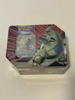 Pokemon TCG V Strikers Tin SEALED Tyranitar 820650809552 - Image 1