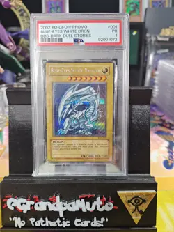 2002 Yu-Gi-Oh! Promo DDS-001 Blue Eyes White Dragon PSA 1 - Image 1