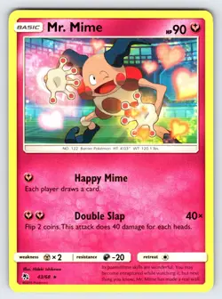 Mr. Mime 43/68 2019 S&M Hidden Fates Pokemon Card Reverse Holo Rare - Nm/Vlp - Image 1