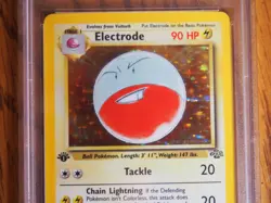 Pokemon 1999 1st Edition Jungle Electrode rare foil card, PSA 8 - Image 2