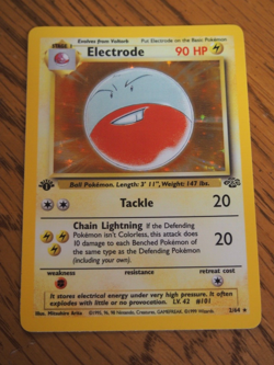 Pokemon 1999 1st Edition Jungle Electrode rare foil card, PSA 8 - Image 4
