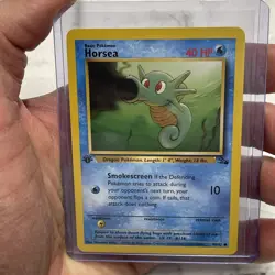 Horsea 49/62 1st Edition Fossil Common Pokemon TCG Card Nintendo NM/MT Vintage - Image 1
