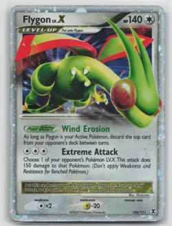 Pokemon Card Flygon Lv.X Ultra Rare Rising Rivals 105/111 HP - Image 1