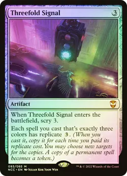 MTG FOIL Threefold Signal - Streets of New Capenna Commander #093 - Image 1