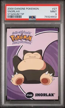 2000 Danone Pokemon Stadium Tip #27 Snorlax PSA 9 Pop 8. Just 4 Higher! Sharp! - Image 1
