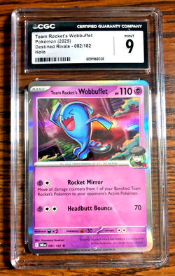 Team Rocket's Wobbuffet Holo Rare #082 - CGC MINT 9 - Destined Rivals - Pokemon - Image 1