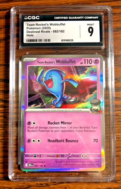 Team Rocket's Wobbuffet Holo Rare #082 - CGC MINT 9 - Destined Rivals - Pokemon - Image 4