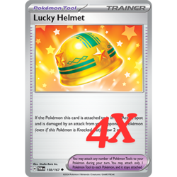 4X Pokemon TCG Lucky Helmet 158/167 Twilight Masquerade Regular 2024 English NM - Image 1