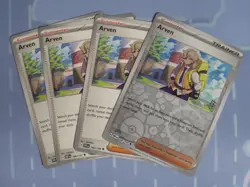 4x Arven 186/197 - 1x Reverse Holo 3x common Obsidian Flames Pokemon TCG Playset - Image 1