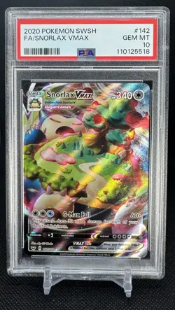 2020 POKEMON SWORD & SHIELD #142 FULL ART/SNORLAX VMAX PSA 10 - Image 1
