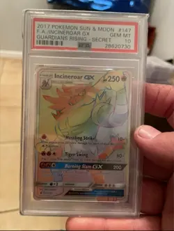2017 POKEMON SUN & MOON GUARDIANS RISING SECRET FULL ART/INCINEROAR GX PSA 10 - Image 1