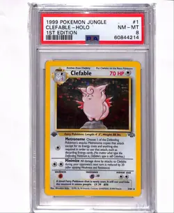 1999 Pokemon Jungle 1st Ed. Clefable - Holo . #1 PSA 8 - Image 1