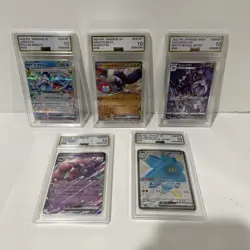 Lot Of 5 Graded Pokemon Slabs GEM MINT 10 AGS Art Rare Ex Japanese - Image 1