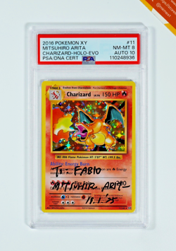 Pokemon PSA 8 Charizard #11 Holo XY Evolutions Auto Mitsuhiro Arita 2016 English - Image 1