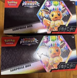 2x EMPTY Pokemon Scarlet & Violet Prismatic Evolutions Surprise Box w/dividers - Image 1