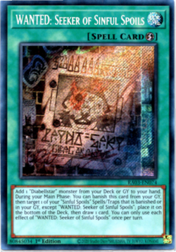 WANTED: Seeker of Sinful Spoils - RA03-EN074 - Secret Rare - 1st Edition Yugioh - Image 1