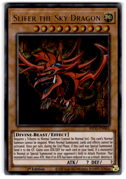 YUGIOH SLIFER THE SKY DRAGON PHARAOH'S RARE 1ST EDITION NM KICO-EN063 - Image 1