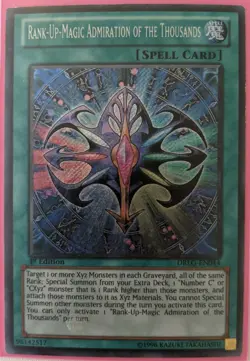 YuGiOh Rank-Up-Magic Admiration of the Thousands Secret Rare DRLG-EN044 1st Ed - Image 1