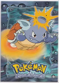 Pokemon Wartortle #08 TOPPS Black Logo No. E8/12 English TV Movie Card - Image 1