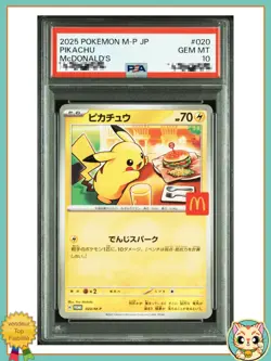 PSA10 Pikachu Promo Mcdonald's 020/M-P 2025 Pokemon Card Japanese - Image 1