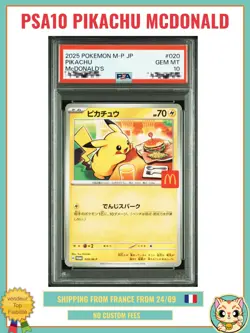 PSA10 Pikachu Promo Mcdonald's 020/M-P 2025 Pokemon Card Japanese - Image 3