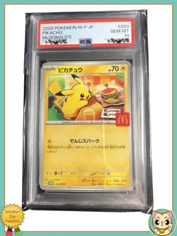 PSA10 Pikachu Promo Mcdonald's 020/M-P 2025 Pokemon Card Japanese - Image 4