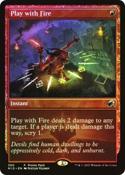 MTG FOIL Play with Fire Promo Pack Innistrad Midnight Hunt - Promo: General - Image 1