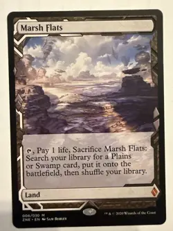 MTG: Marsh Flats Card Regular Zendikar Rising Expedition 06/30 -NM - Image 1